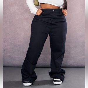 Black Denim Flared Jeans